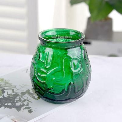 410ml Transparent Glass Candle Jar with Customized Silk Printing Style