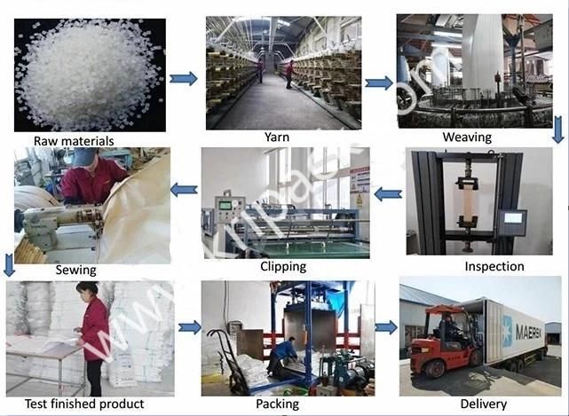 China Manufacturer 25kg 50kg 100kg White Polypropylene Woven Flood Sand/Fertilizer/Rice/Seed/Feed/Flour/Chemical/Sugar Plastic Packaging PP Bags with Handle