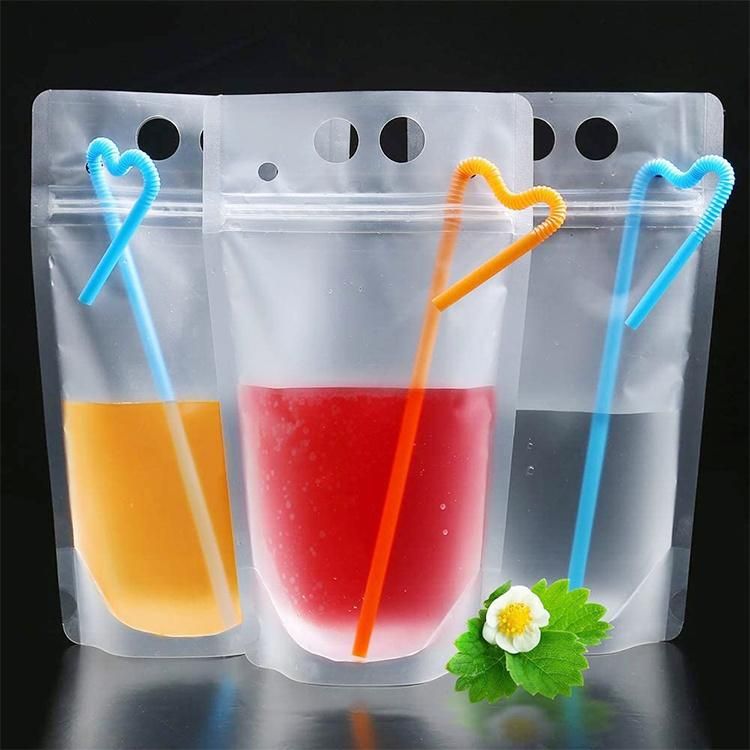 Plastic Matte Milk Juice Drink Handle Valve Ziplock Bag