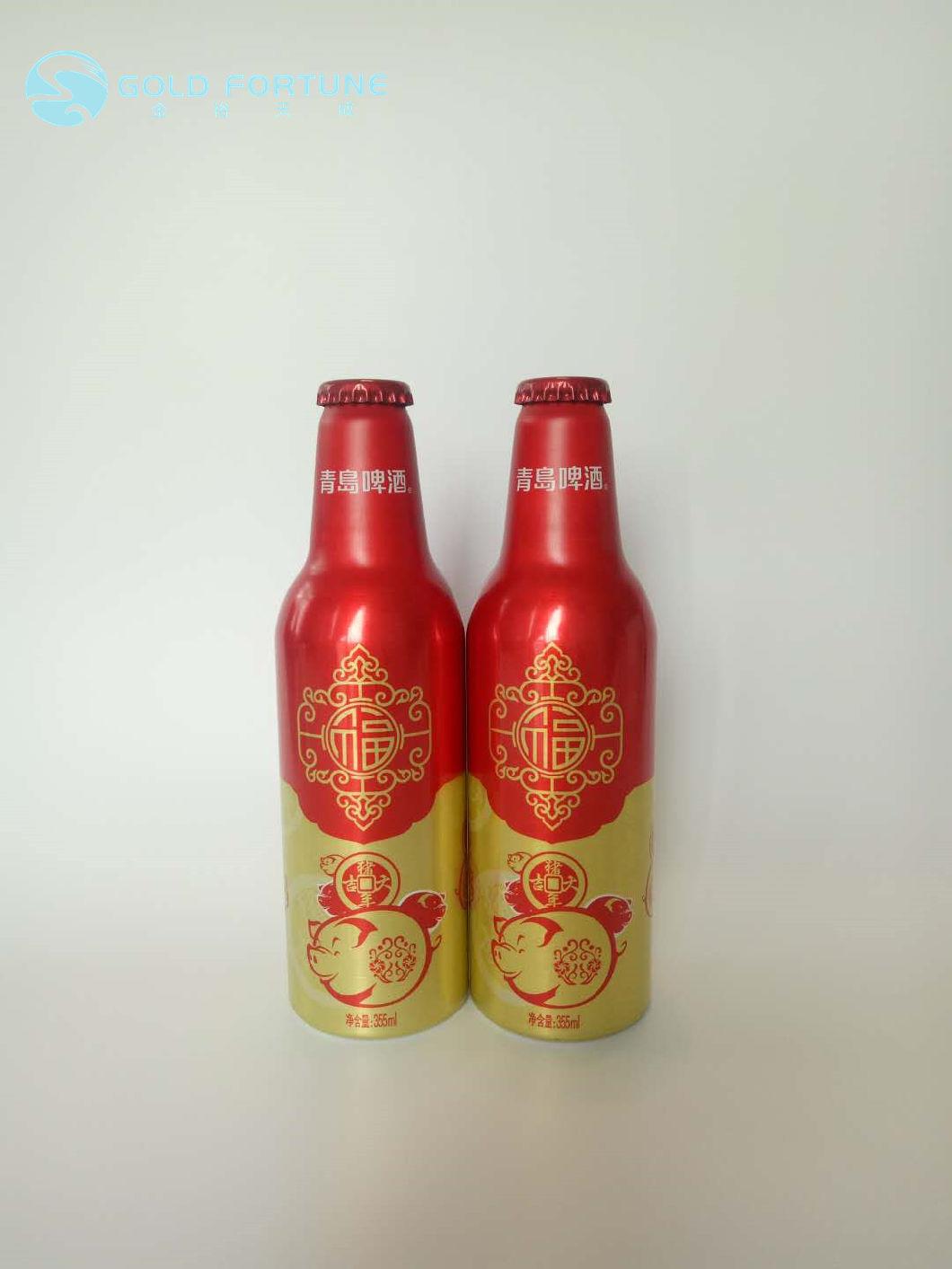 Offset Printing 355ml Aluminum Beer Bottle