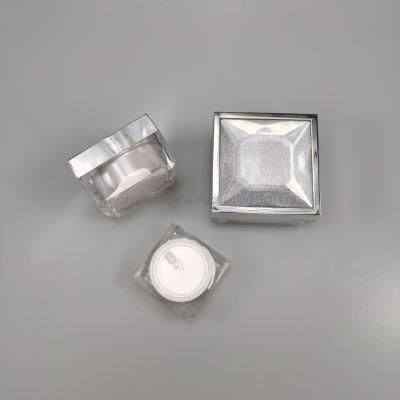 15g 30g 50g Acrylic Square Diamond Crystal Cream Jar for Cosmetic Packaging