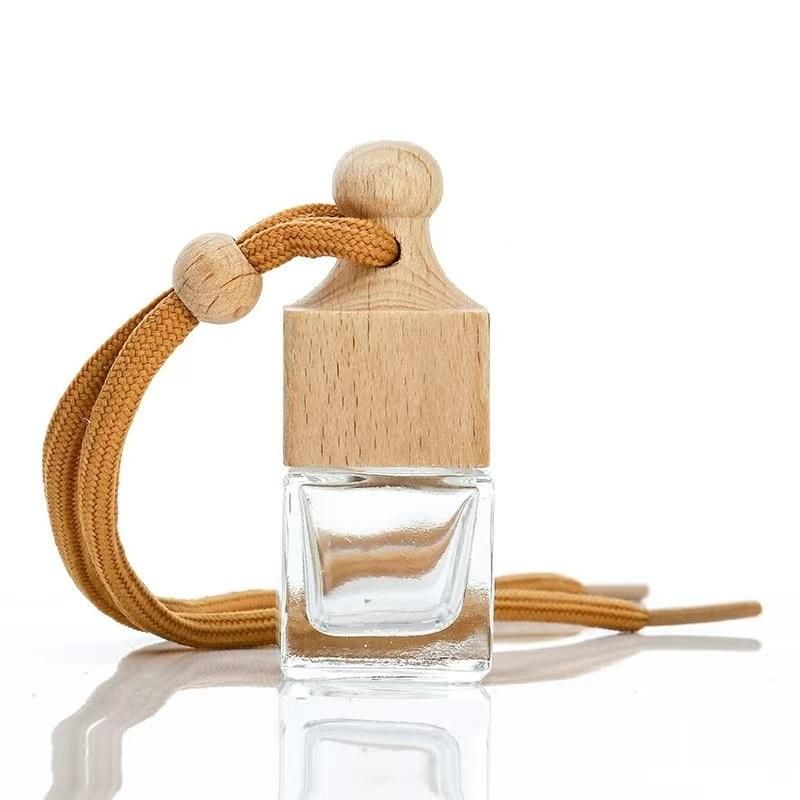 5ml Car Perfume Hanging Bottle Fragrance Glassware with Wooden Lid