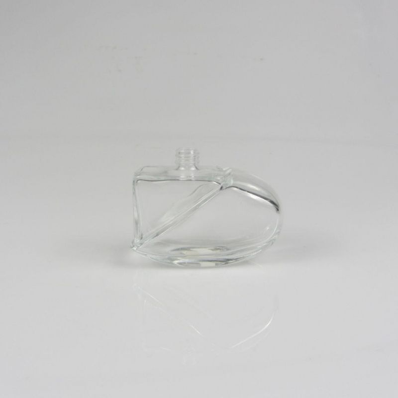 Empty Shiny Blue Heart Shaped Glass Perfume Bottle 50ml