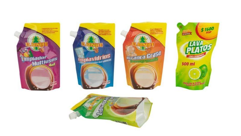 Customized Laundry Detergent Stand up Spout Pouch Plastic Packaging Bags