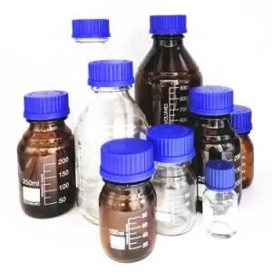 1000ml Amber Glass Round Media Storage Bottles with Gl45 Screw Cap 1 L Glass Reagent Bottle Wholesale