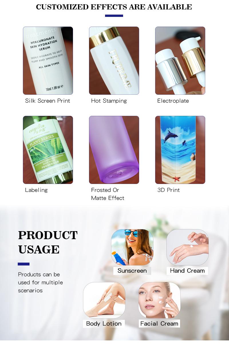 Best-Selling 25ml Silk Printing Sunscreen Cream Lotion Bottle with Screw Cap