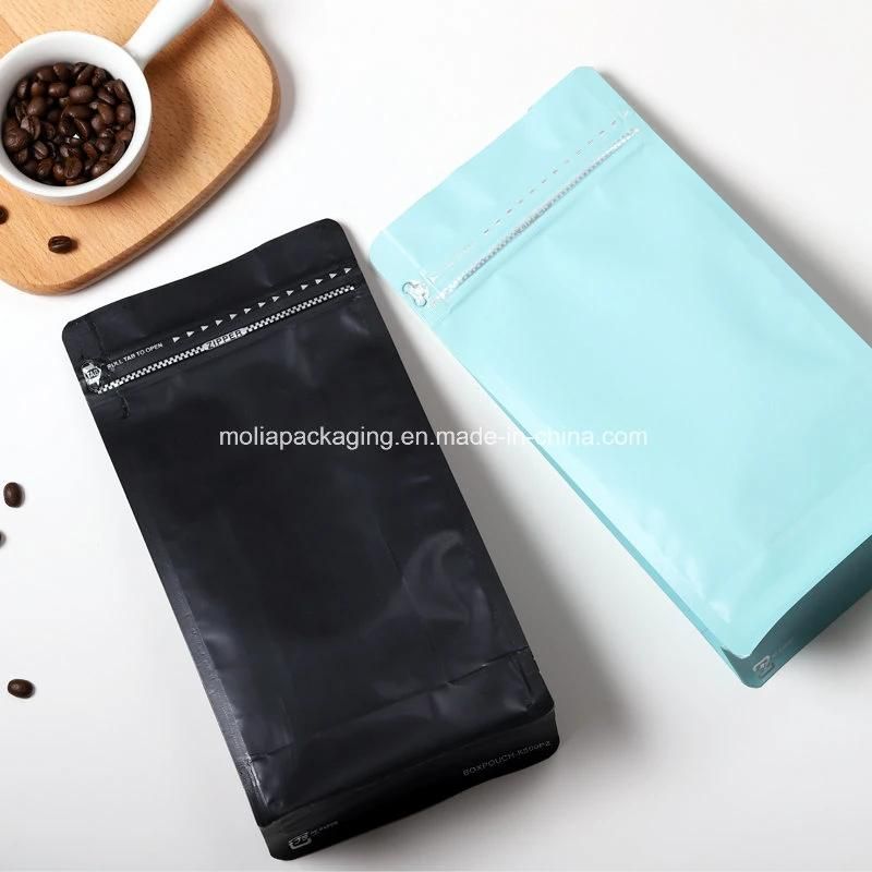 Aluminum Flat Bottom Stand up Black Pouch with Pocket Zipper