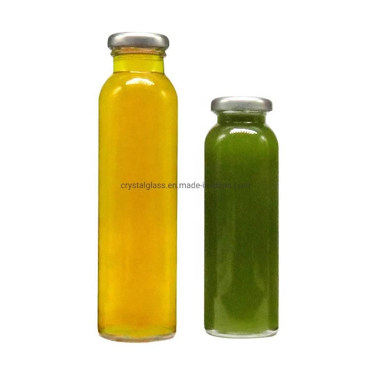 Round Glass Bottle for Fresh Beverage/Fruit Juice/ Milk 330ml 500ml with Twist off Lid