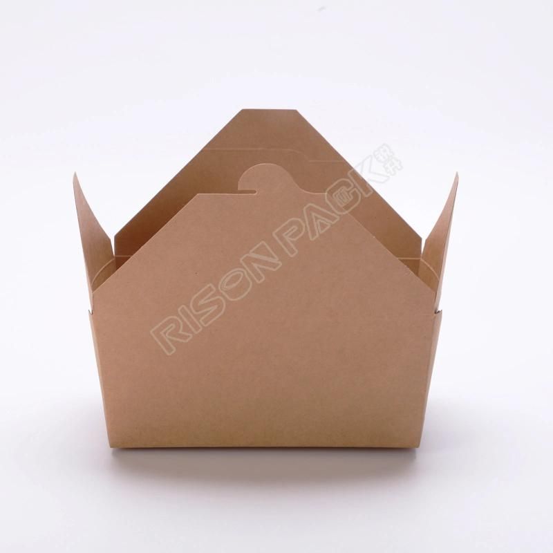 Paper Snack Food Box, Bio Degradable Cardboard Lunch Box, Custom Printed Disposable Catering Lunch Box