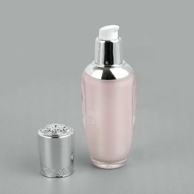 Pink Luxury Empty Skincare Acrylic Jar with Silver Lid Plastic Containers for Cosmetics Cream