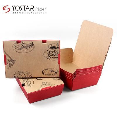 Custom Printed Biodegradable Disposable Fast Food Lunch Takeaway Kitchenware Packaging Box