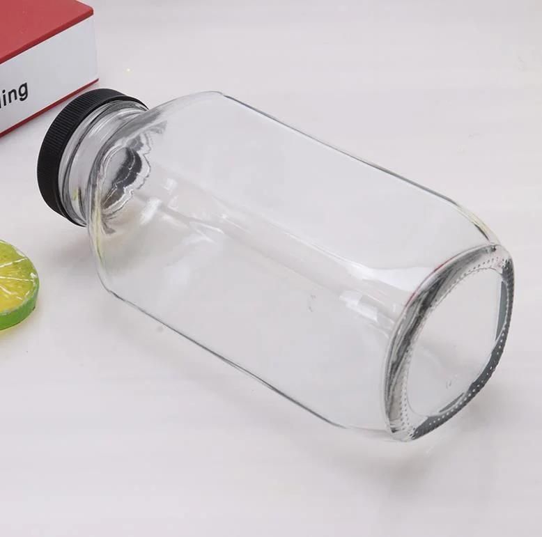 350ml 500ml Octagonal Square Glass Bottle for Beverage Packing