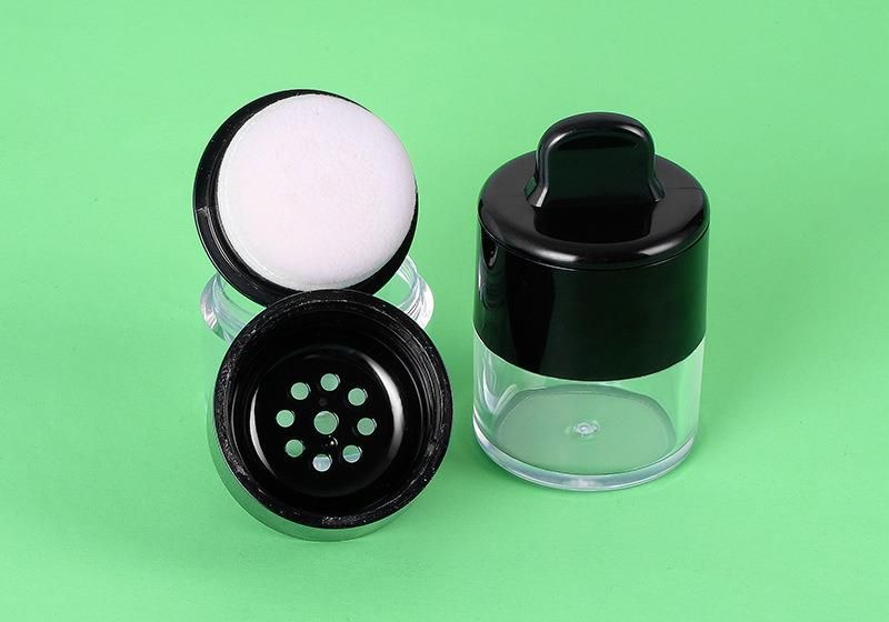 10g Empty Plastic Transparent Clear Loose Powder Case with Puff