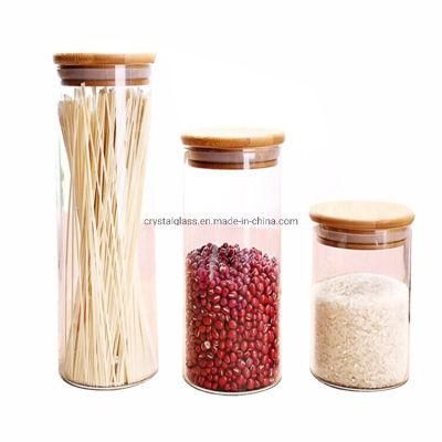 Custom-Made Air Tight Glass Jar with a Natural Bamboo Lid