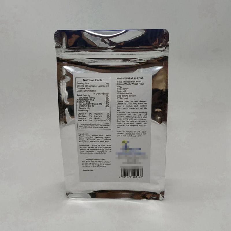 Digital Printing 1lbs/454G Cake Flour Packaging Bag Quad Seal Plastic Bag