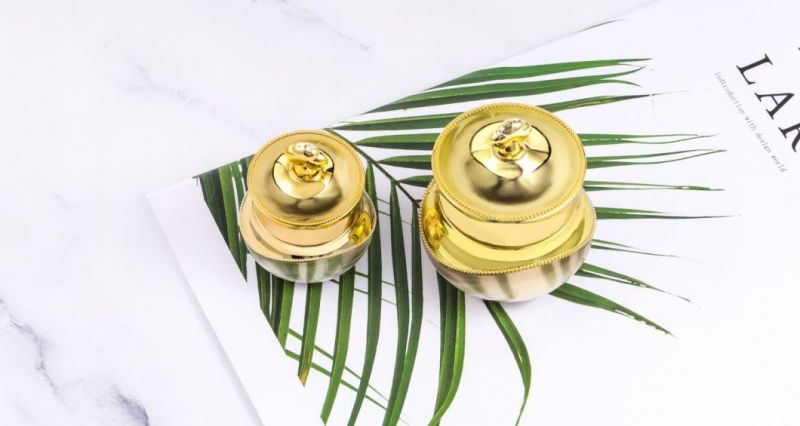 5g 10g 15g 20g 20ml 30ml 80ml Luxury Acrylic Jar and Cream Bottle Set with Gold Lid