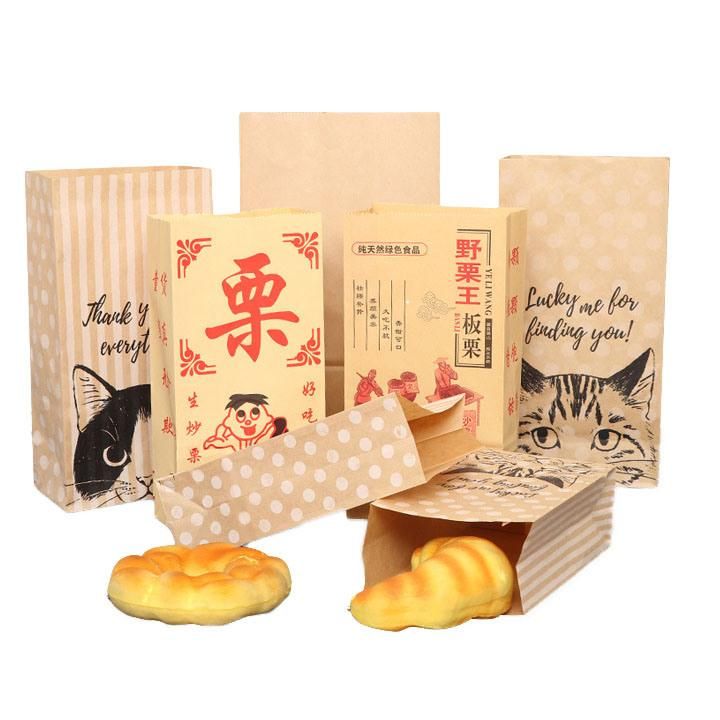 Wholesale Flat Bottom Take Away Brown Kraft Paper Bag