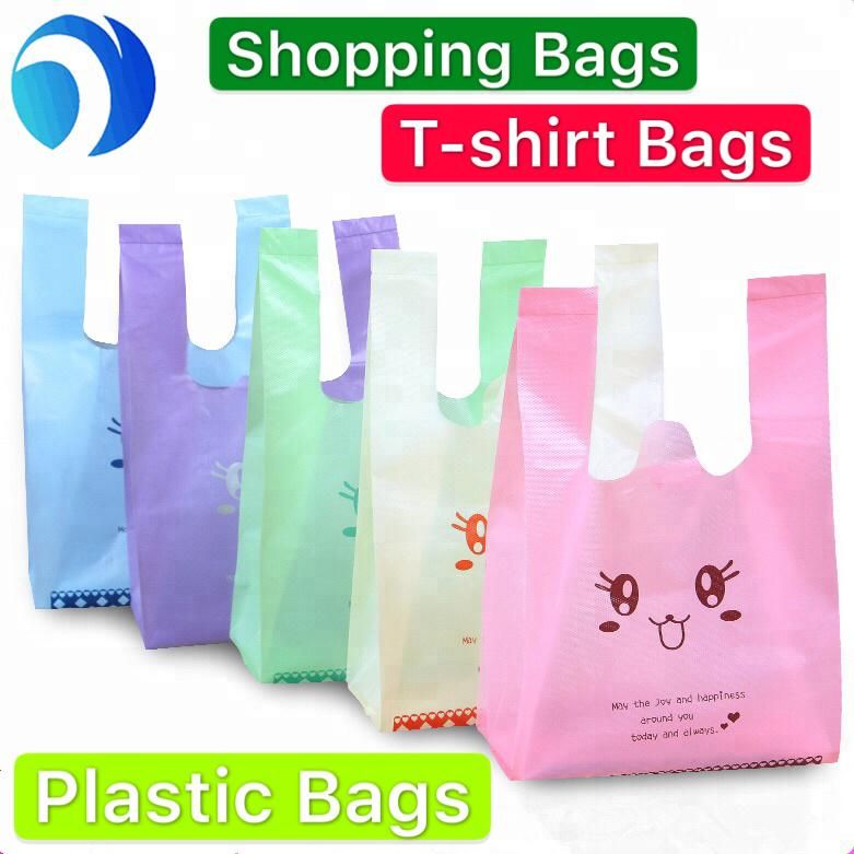 Restaurant Supermarket to-Go Bags Plastic Take-out T-Shirt Shopping Bags