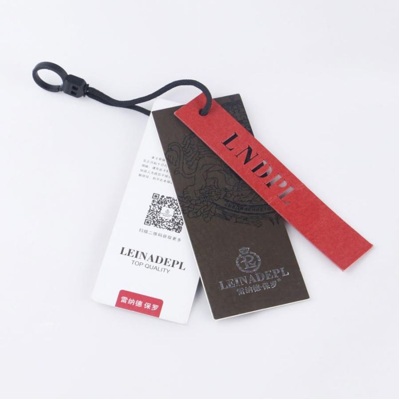 Leather Finished Paper Hangtag Set Swing Tag