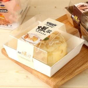 Paper Bottom with Clear Lid Square Plastic Cake Box