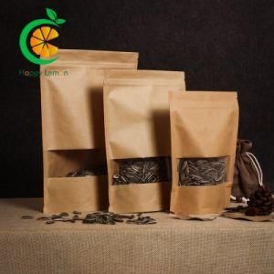 High Quality Kraft Paper Flat Bottom Pouch Food Packaging Bag, Tea, Snack, Coffee Bag