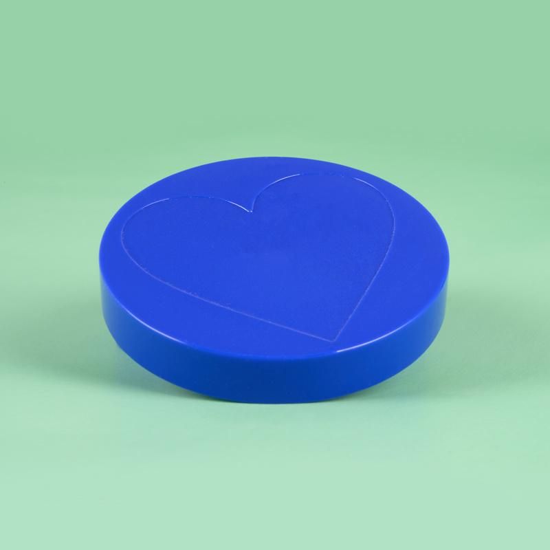 Professional Heart Shaped blue Color Custom Surface Treatments Loose Powder Container