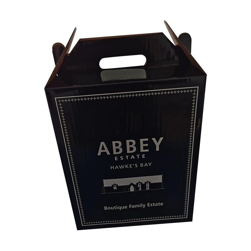 Recyclable Paper Corrugated 6 Bottle Wine Box Wine Packaging Boxes Take Away Wine Box