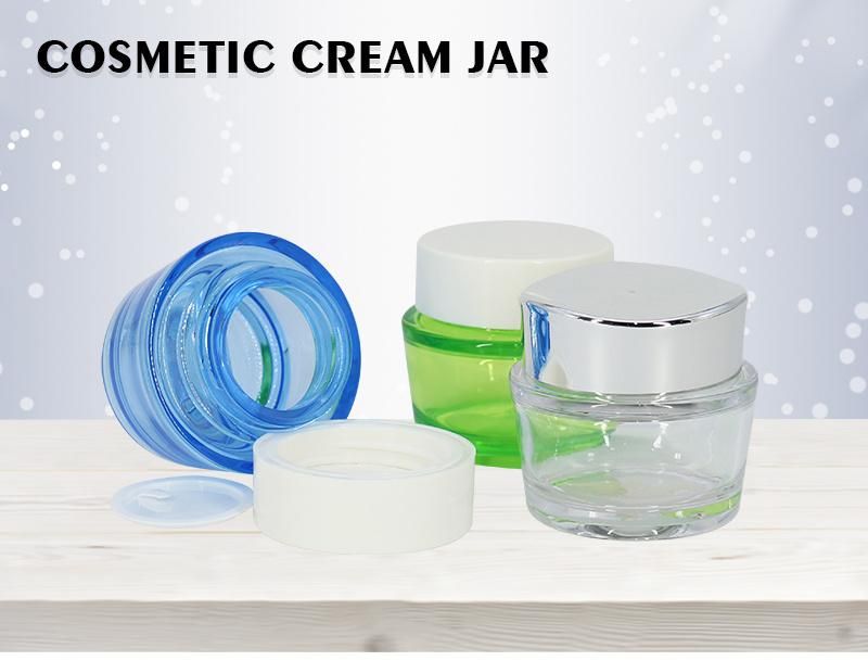 OEM 50g Green Blue Transparent Luxury Cosmetics Cream Jar