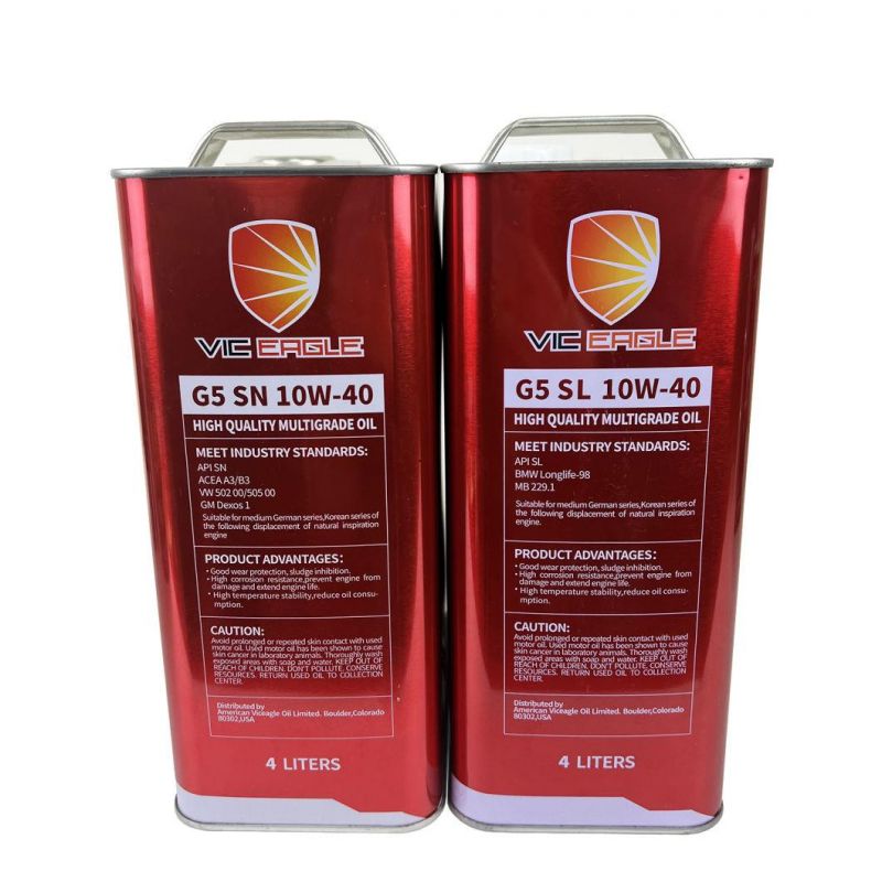 4L F-Style Square Engine Car Engine. Lubricating Oil Tin Cans