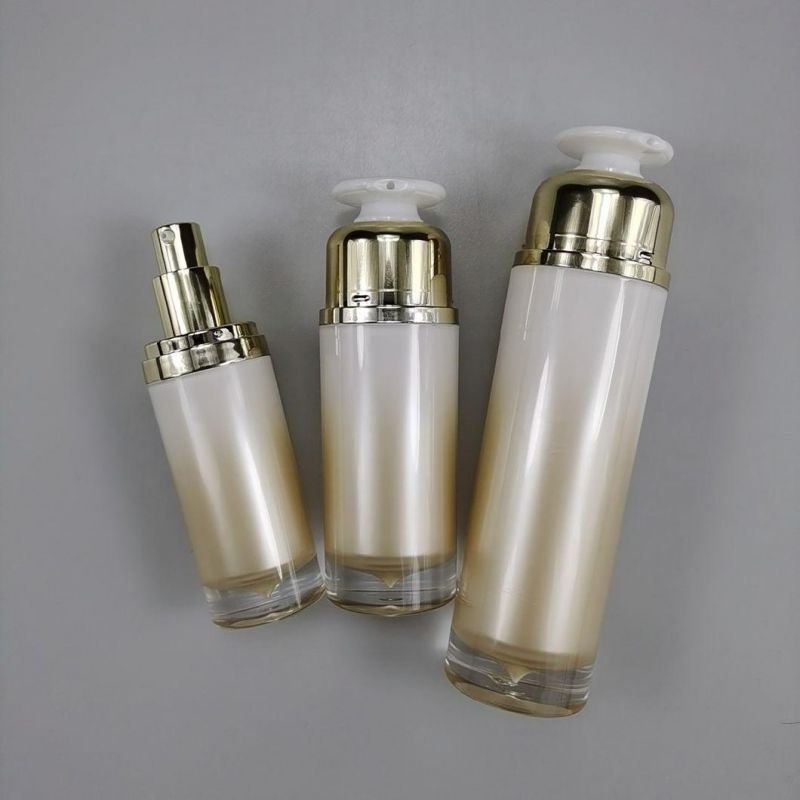 30ml 50ml 100ml Round Gold Acrylic Emulsion Bottle Foundation Bottle for Essence