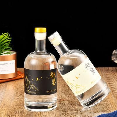 Wholesale 375ml 500ml 750ml Empty Vodka Whisky Spirit Glass Liquor Bottles with Corks