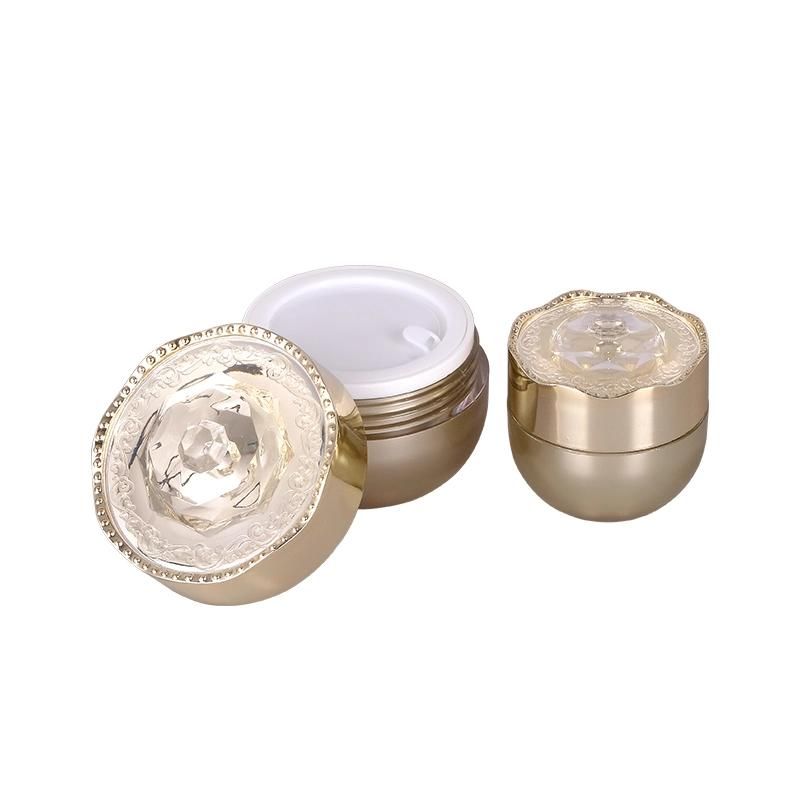 New Design 10g 15g 50g Gold Acrylic High-End Plastic Jar Cosmetic Packaging for Skin Care