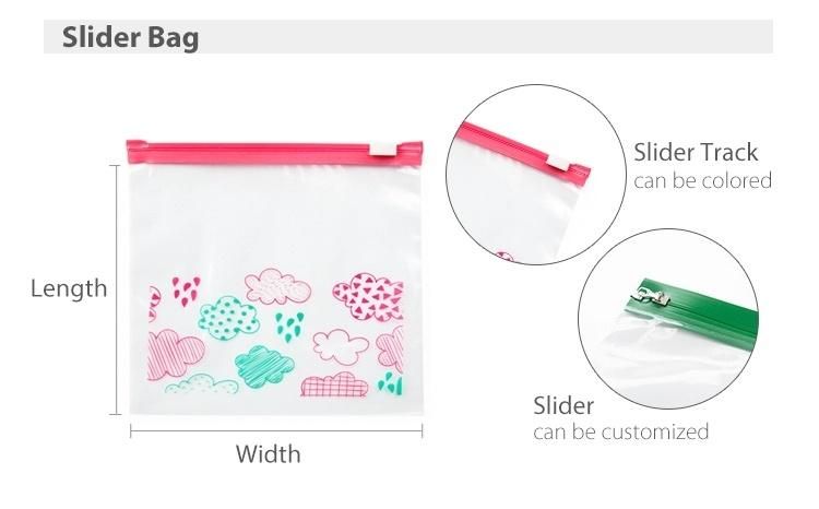 Color Printed Customized Dsigan Plastic Slider Packaging Bag, with Anti-Bacteria Additive