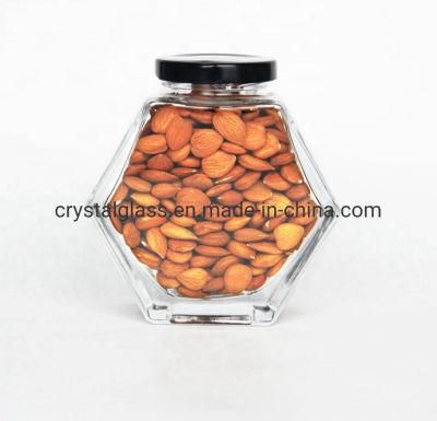 100ml 180ml 280ml 380ml Honey Bee Glass Jar with Honeycomb Shape with Metal Lid