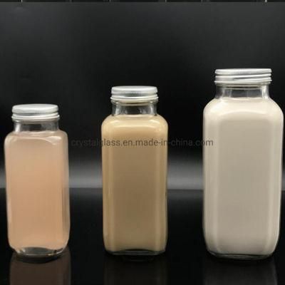 Square 16oz Juice Bottle 500ml Glass Beverage Bottle Wholesale