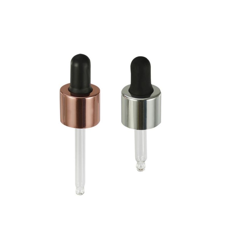 18/410 20/410 Dropper with Metal Collar and Glass Tube for Cosmetic