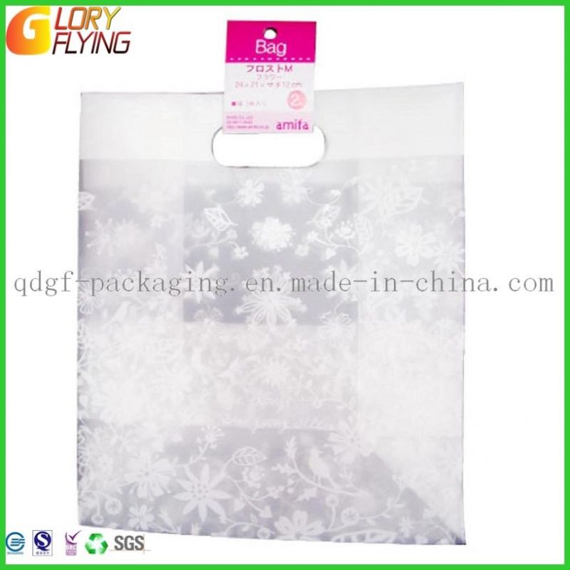 Bio Plastic Gift Bag with Paper Labels/PE Packaging Pouch with Excellent Printing Factory