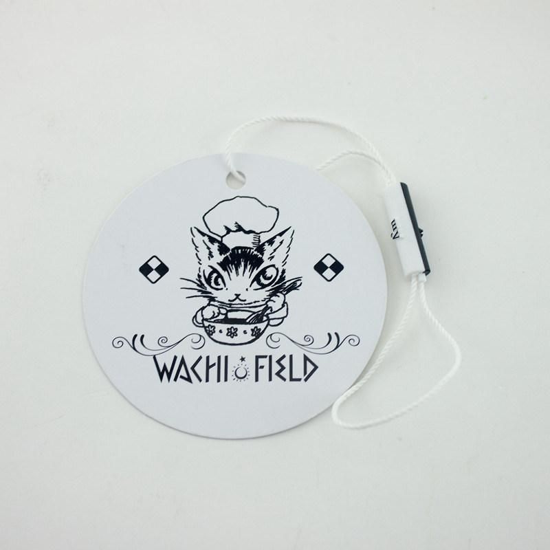 Double Side Printing Round White Paper Hangtag Custom