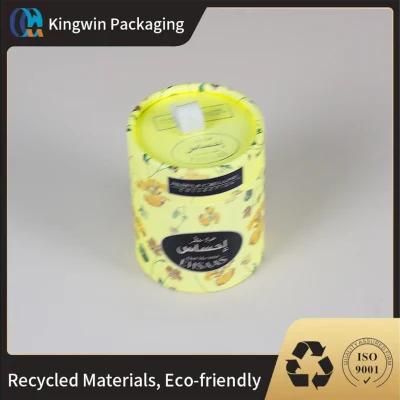 Free Sample Airtight Food Paper Tube Packaging with Seal Metal Lid