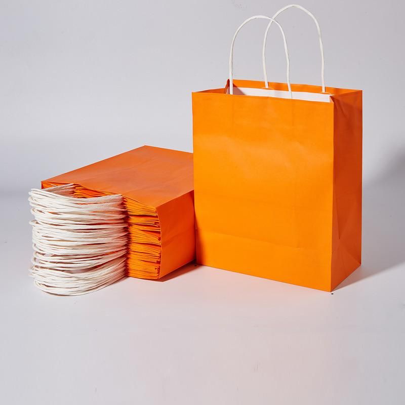 Cheap Wholesale Plain Recycle Brown Paper Twisted Handle Kraft Paper Grocery Shopping Foldable Bag