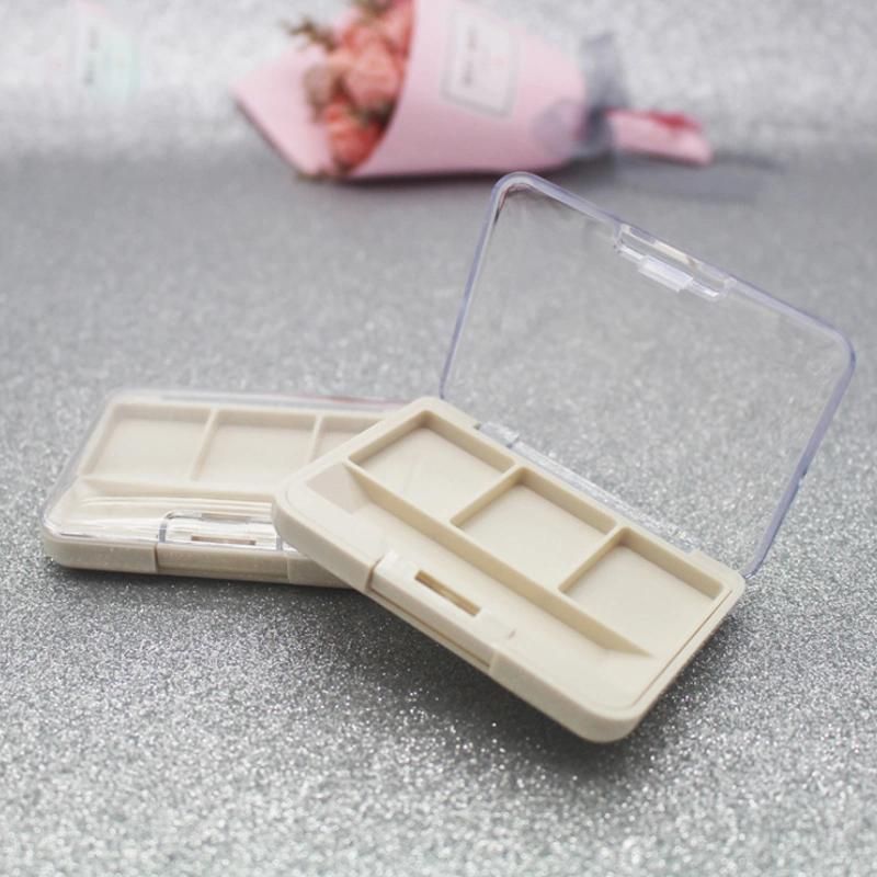 3 Holes 3 Colors Classic Empty Creamy-White Cover Eyeshadow Case Plastic Packaging Custom Eyeshadow Palette