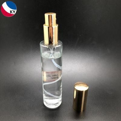 50ml Round Glass Bottle with Gold Aluminium Sprayer