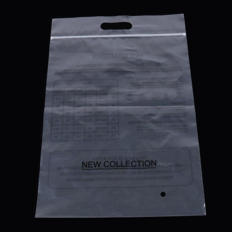 Custom Print Logo Eco Friendly Zipper Clear Garment Packaging Bag Transparent OPP Plastic Bag