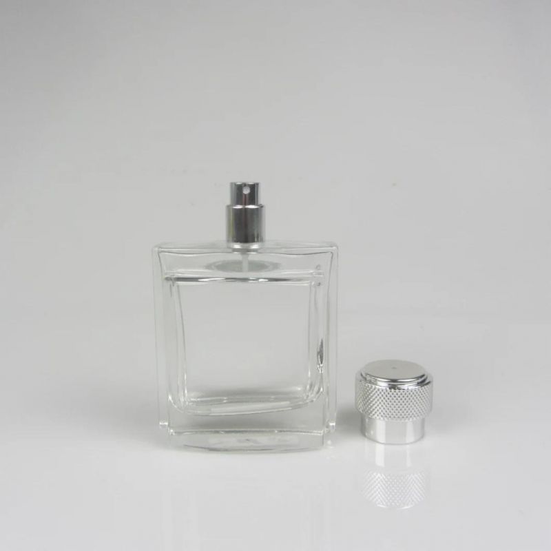 Square Clear 100 Ml Glass Perfume Spray Bottle