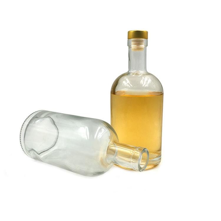 500ml 700ml 750ml 1000ml Mini Empty Beverage Rum Gin Whisky Spirit Vodka Glass Liquor Bottle with Cork Cap