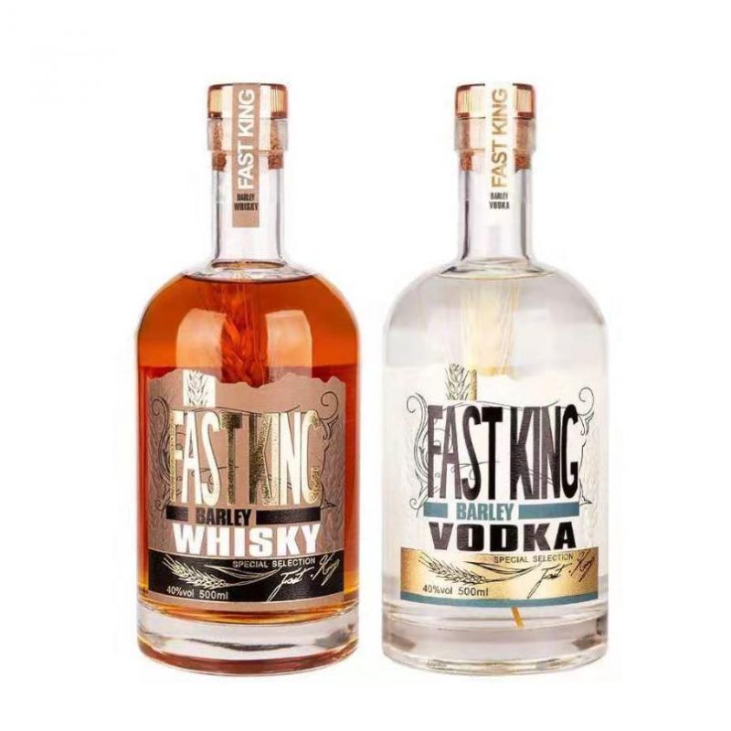200ml 375ml 500ml 750ml Clear Empty Olso Vodka Liquor Gin Rum Tequila Whiskey Whisky Brandy Spirit Glass Bottle with Cork