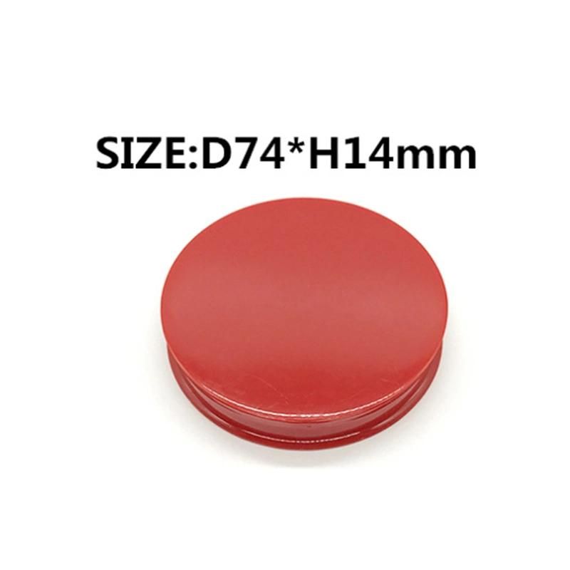 Empty Round Custom Red Plastic Compact Case for Pressed Powder Plastic Container Blush