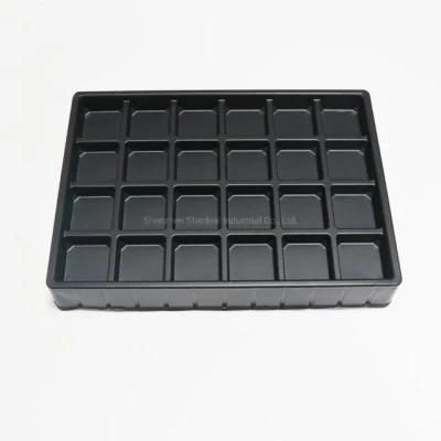 Wholesale PS Plastic Chocolate Square Grid Dividers Small Black Empty Tray