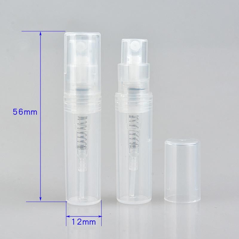 Wholesale Empty Clear Perfume Vial Crimp Sprayer Bottle 2ml Plastic Spray Bottle