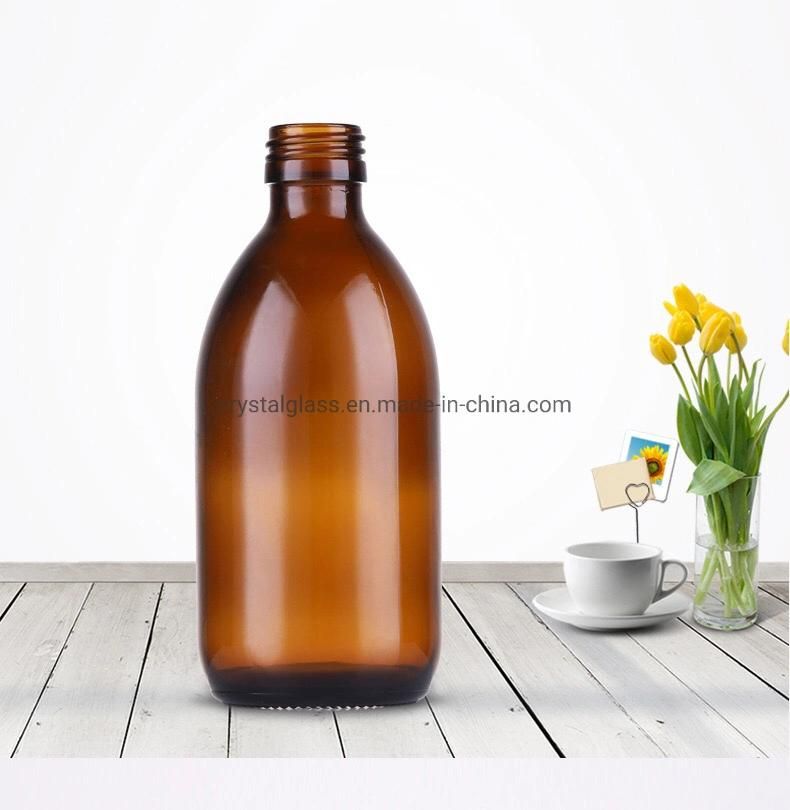 200ml 300ml 500ml Amber Glass Oral Liquid Bottle with Mist Spray for Essential Oil and Hand Sanistizer